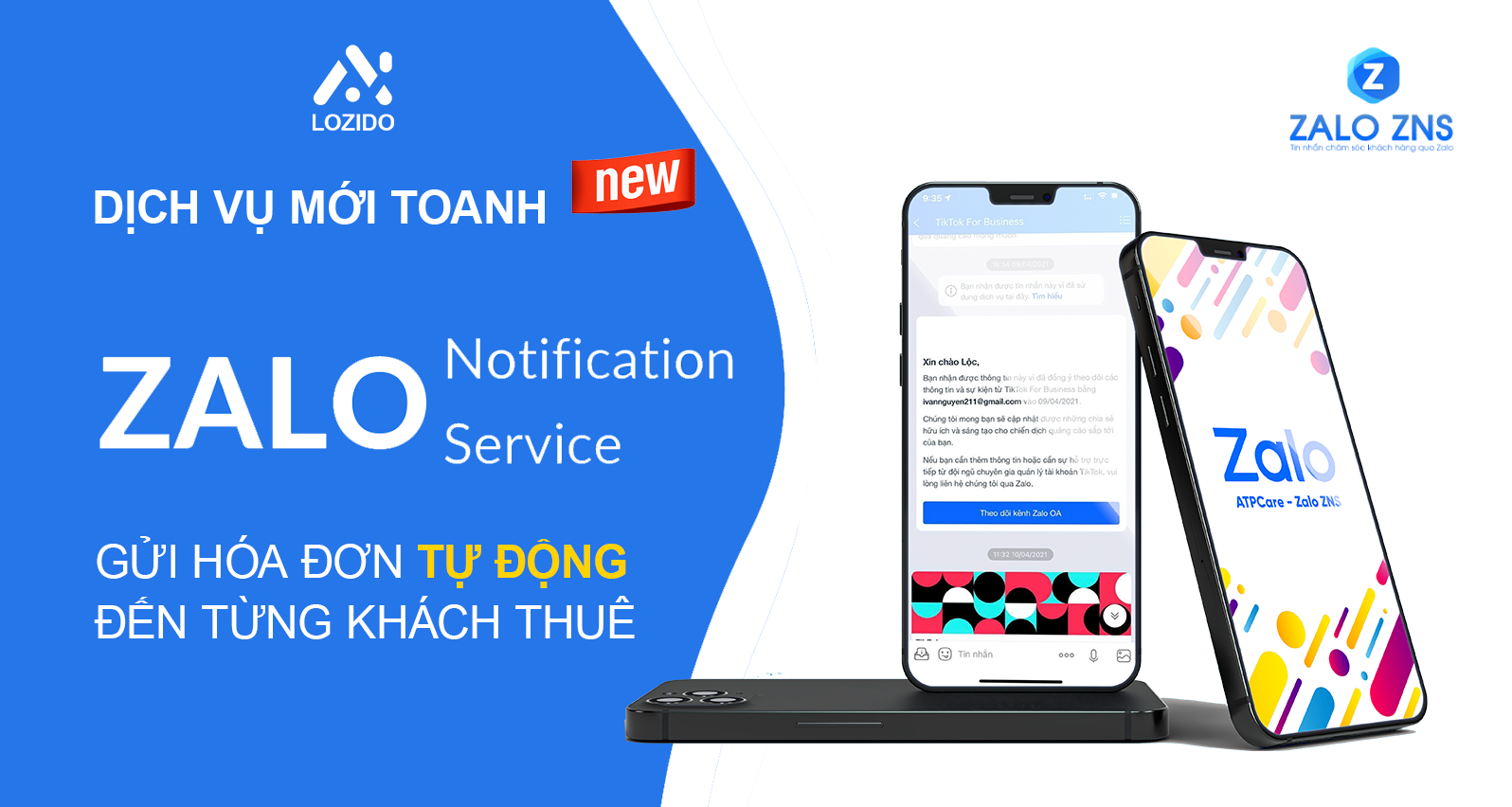 Tính năng gửi hóa đơn tiền phòng trọ tự động qua zalo